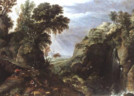 Classical landscape from Salomon van Ruisdael or Ruysdael