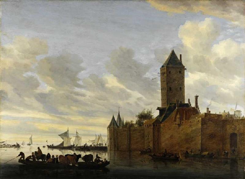 Flussmündung mit befestigter Stadt from Salomon van Ruysdael