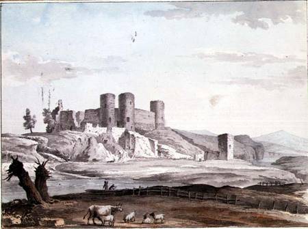 Rhuddlan Castle from the Bridge from Samuel Hieronymous Grimm