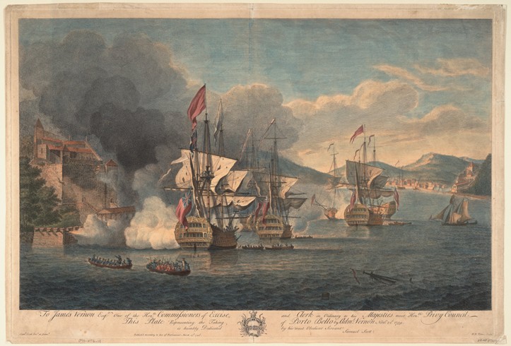 Capture of Porto Bello by Admiral Edward Vernon on 22 November 1739 from Samuel Scott