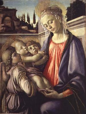 Madonna and child with angels (tempera on panel) from Sandro Botticelli