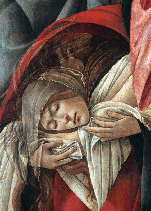 Lamentation over the Dead Christ, detail of Mary Magdalene from Sandro Botticelli