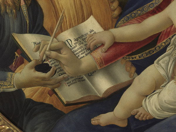 Botticelli, Madonna Magnificat, detail from Sandro Botticelli