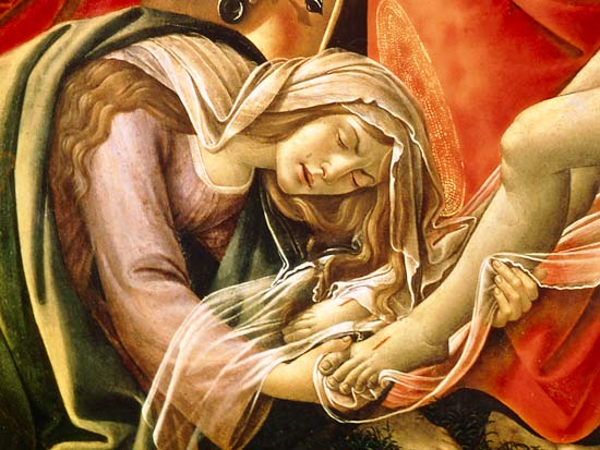 The Lamentation of Christ, detail of Mary Magdalene and the Feet of Christ from Sandro Botticelli