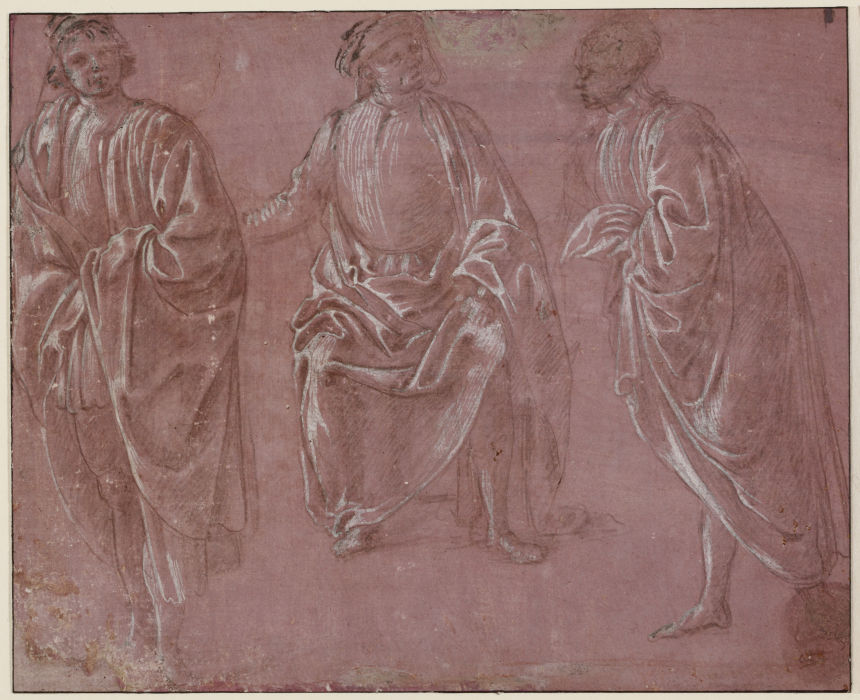Three garbed figures from Sandro Botticelli