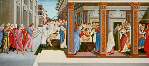 Youth and first wonder of the sacred Zenobius from Sandro Botticelli