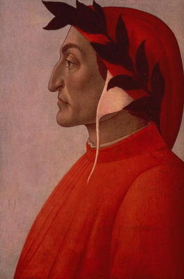 Portrait of Dante (oil on canvas) from Sandro Botticelli