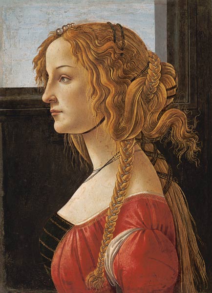 Profile portrait of young Mrs (Simonetta Vespucci) from Sandro Botticelli