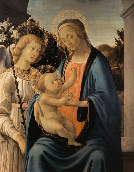 Madonna mit Kind und einem Engel.