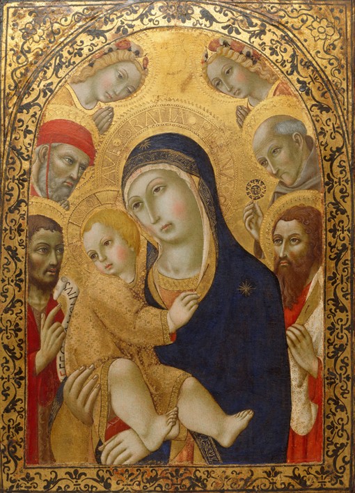 Madonna and Child with Saints Jerome, John the Baptist, Bernardino and Bartholomew from Sano di Pietro