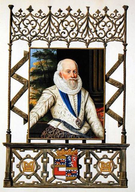 Portrait of Edward Somerset (1553-1628) 4th Earl of Worcester from 'Memoirs of the Court of Queen El from Sarah Countess of Essex