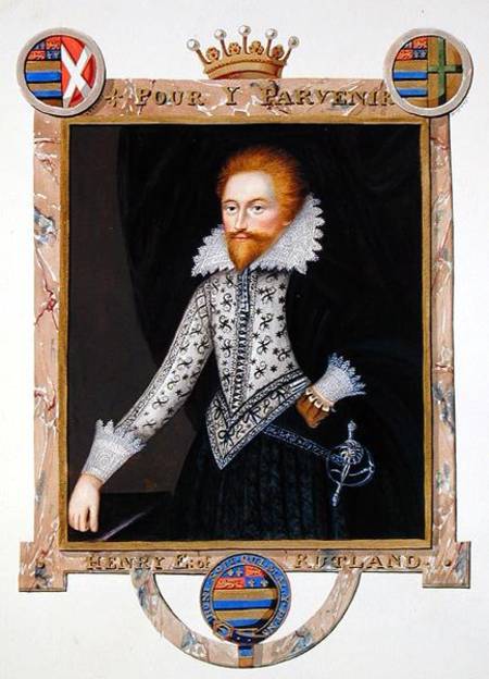 Portrait of Henry Manners (d.1563) 2nd Earl of Rutland from 'Memoirs of the Court of Queen Elizabeth from Sarah Countess of Essex