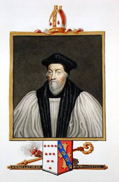 Portrait of Hugh Latimer (b.c.1486-1555) Bishop of Worcester from 'Memoirs of the Court of Queen Eli from Sarah Countess of Essex