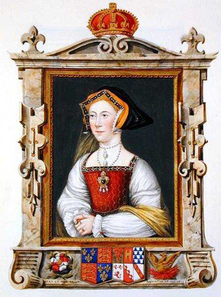 Portrait of Jane Seymour (c.1509-37) 3rd Queen of Henry VIII from 'Memoirs of the Court of Queen Eli from Sarah Countess of Essex