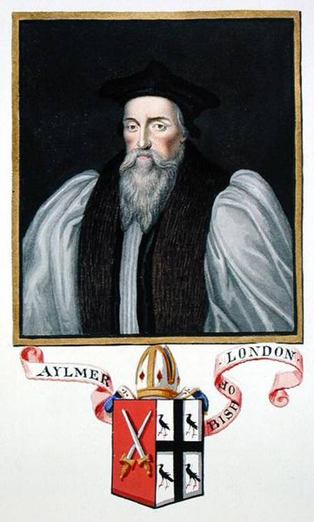 Portrait of John Aylmer (1521-94) Bishop of London from 'Memoirs of the Court of Queen Elizabeth' from Sarah Countess of Essex