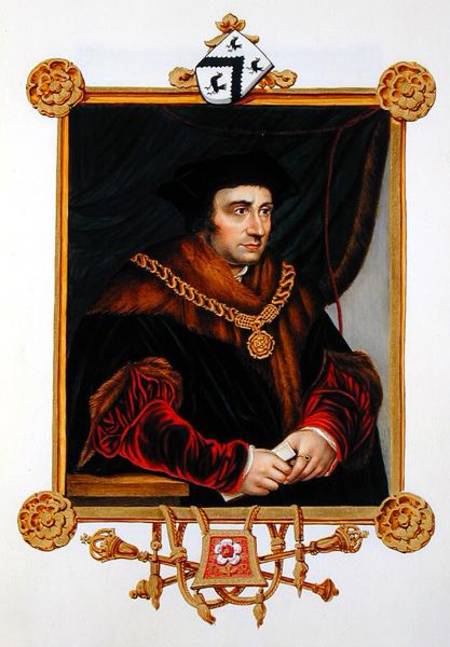 Portrait of Sir Thomas More (1478-1535) from 'Memoirs of the Court of Queen Elizabeth', after a port from Sarah Countess of Essex