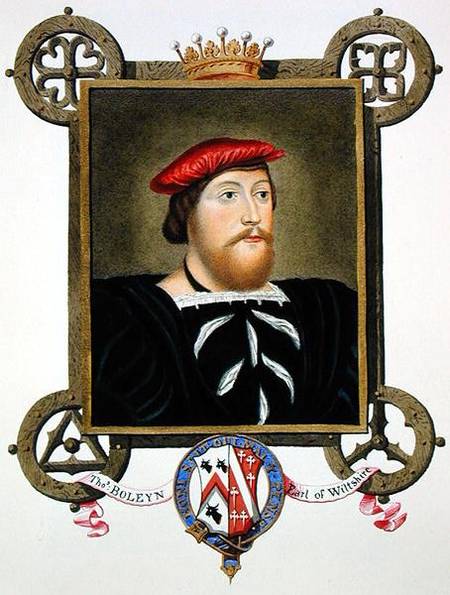 Portrait of Thomas Boleyn (1477-1539) Earl of Wiltshire from 'Memoirs of the Court of Queen Elizabet from Sarah Countess of Essex