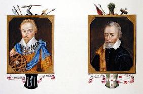 Double portrait of Sir Humphrey Gilbert (c.1539-83) and Sir Richard Grenville (c.1541-91) from 'Memo
