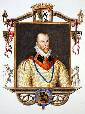 Portrait of Ambrose Dudley (c.1528-d.15 90) 1st Earl of Warwick from 'Memoirs of the Court of Queen