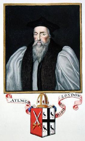 Portrait of John Aylmer (1521-94) Bishop of London from 'Memoirs of the Court of Queen Elizabeth'