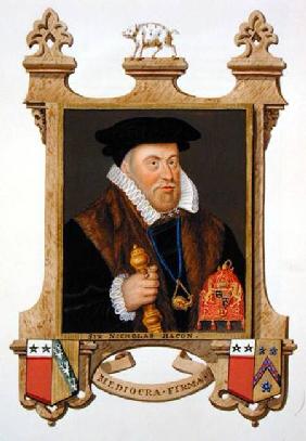 Portrait of Sir Nicholas Bacon (1509-79) from 'Memoirs of the Court of Queen Elizabeth'