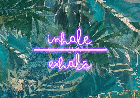 Inhale Exhale neon jungle landscape