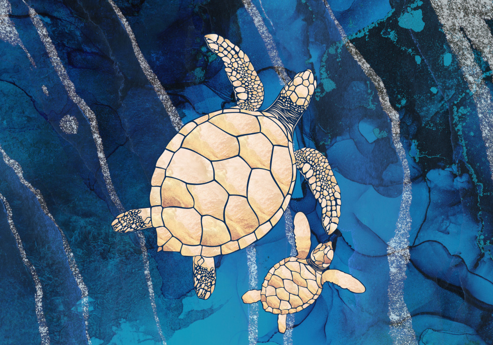 Landscape gold turtles ripples from Sarah Manovski