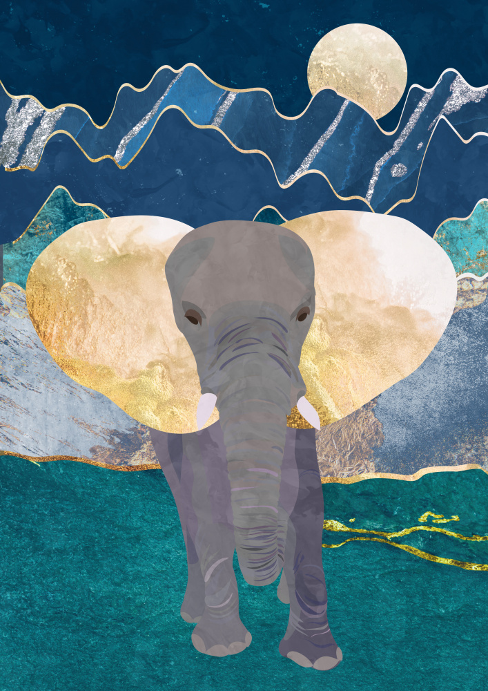 Moonlight golden elephant from Sarah Manovski