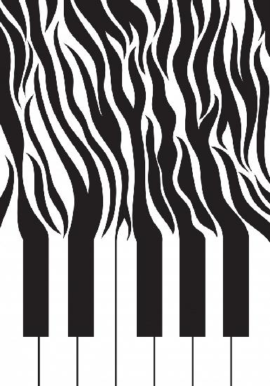 Zebra Piano print black and white