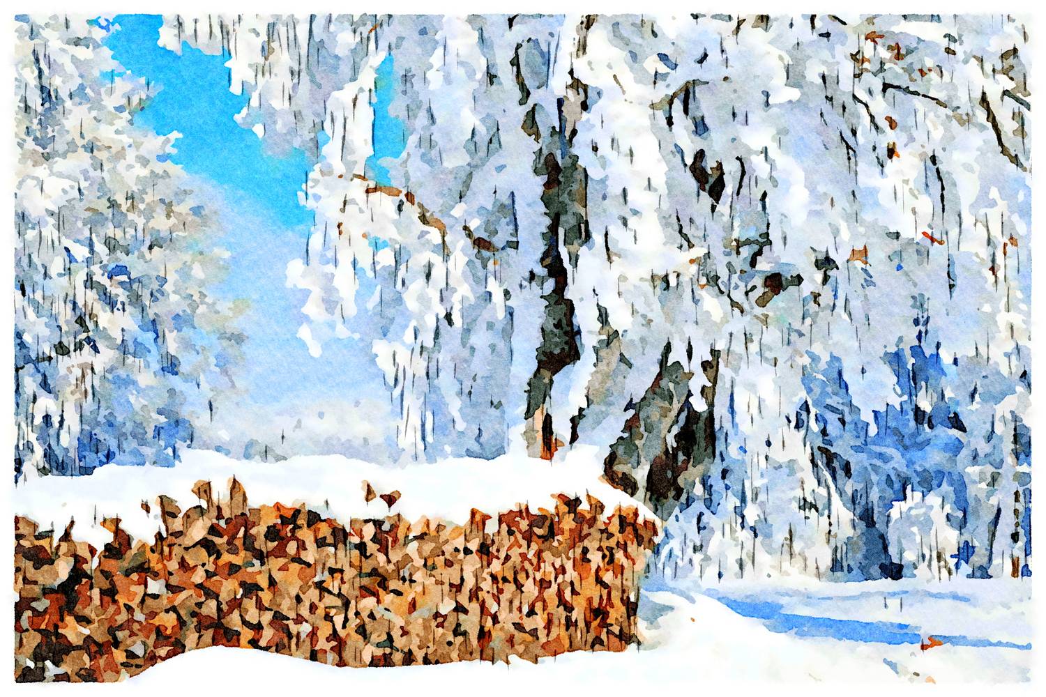Pile of wood in winter from Saskia Ben Jemaa