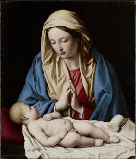 Mary worshiping the Child