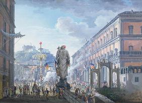 The Palazzo Reale, at the Moment When the Tree of Liberty was Cut Down and the Troops en masse were