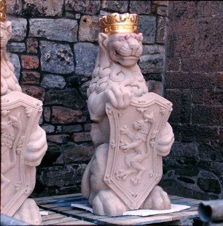 Heraldic lion, from the roof of the Great Hall from Scottish school
