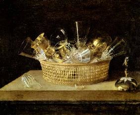 Still Life with a Basket of Glasses