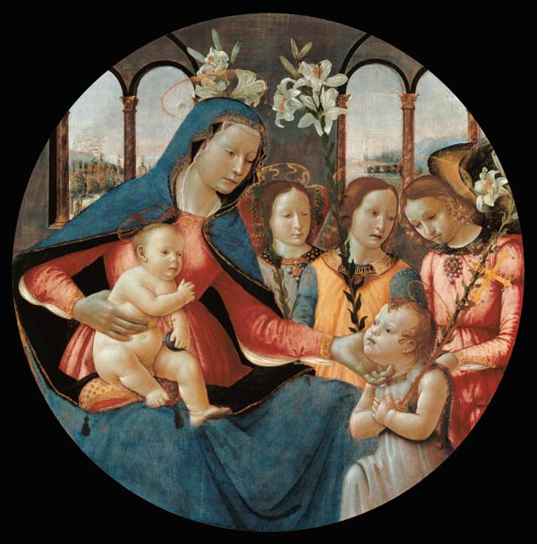 Virgin and Child with St. John the Baptist and the Three Archangels, Raphael, Gabriel and Michael from Sebastiano Mainardi