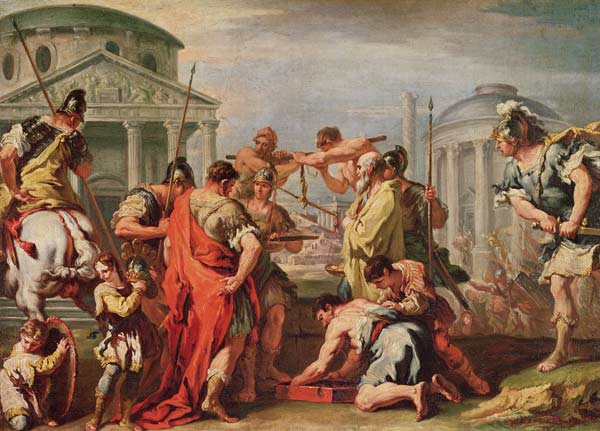 Marcus Furius Camillus (d.c.365 BC) and Brennus (fl.c.389 BC) from Sebastiano Ricci