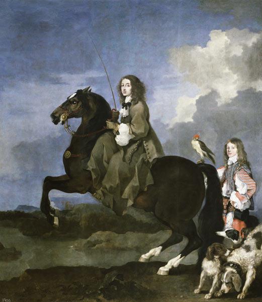 Portrait of Queen Christina of Sweden (1626-1689) on Horseback