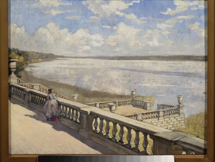 Sunny day. A lady at the balustrade from Sergej Arsenjewitsch Winogradow