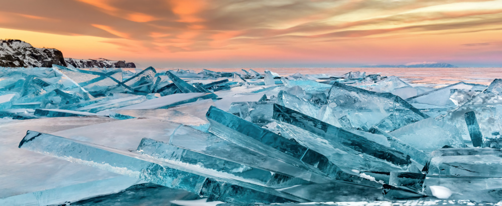 Baikal ice on sunset from Sergey Pesterev