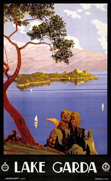 Vintage Poster for Lake Garda, Italy from Severino Trematore