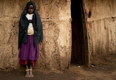 Masai girl .. at her home