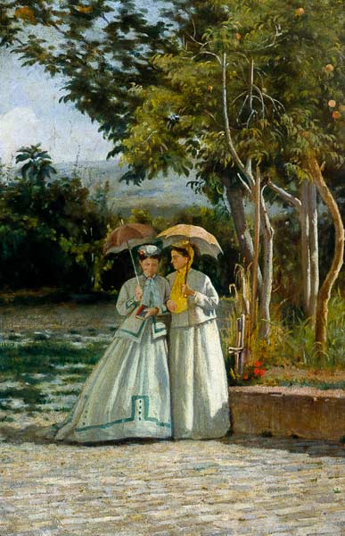 Promenade in a Garden from Silvestro Lega