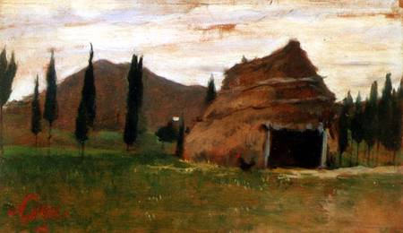 Landscape with a Thatched Hut from Silvestro Lega