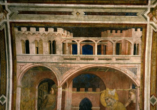 Simone Martini, Feuerwunder, Detail from Simone Martini