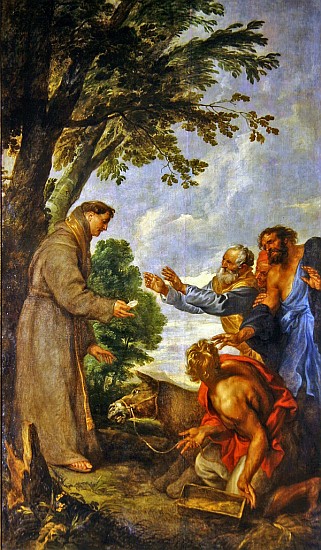 The Legend of the Mule and Saint Anthony of Padua. 1627-32 from Sir Anthony van Dyck