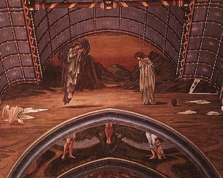 The Annunciation and part of an allegorical crucifixion from Sir Edward Burne-Jones