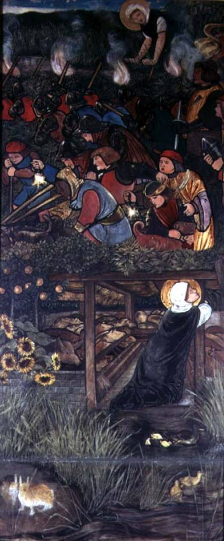 The Legend of St. Frideswide, 1859, oil study for a stained glass window in the Latin Chapel of Chri from Sir Edward Burne-Jones