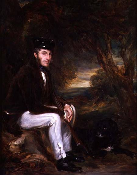 Portrait of a Man Out Shooting with his Dog from Sir Francis Grant
