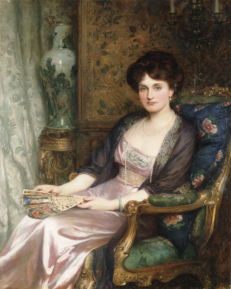 Portrait einer Dame, wohl die Frau des Künstlers from Sir Frank Dicksee