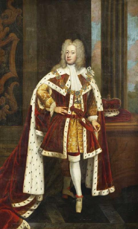 Bildnis von König George II als Prince of Wales in seiner Staatsrobe und der Kette des Hosenbandorde from Sir Godfrey Kneller